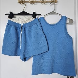Louis Vuitton 3D Blue Monogram Tank Top XS